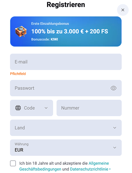 Koru Casino Registrierung